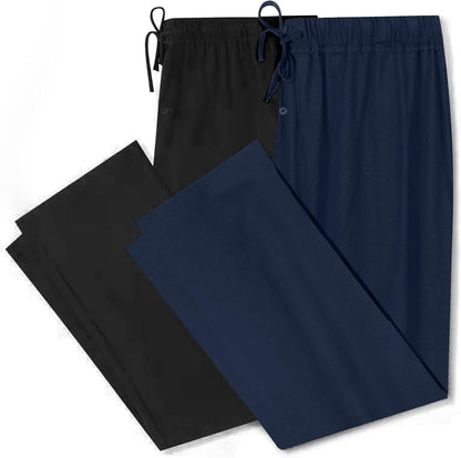 U2SKIIN 2 Pack Men Cotton Pajama Pants Soft Lightweight Pj Bottoms