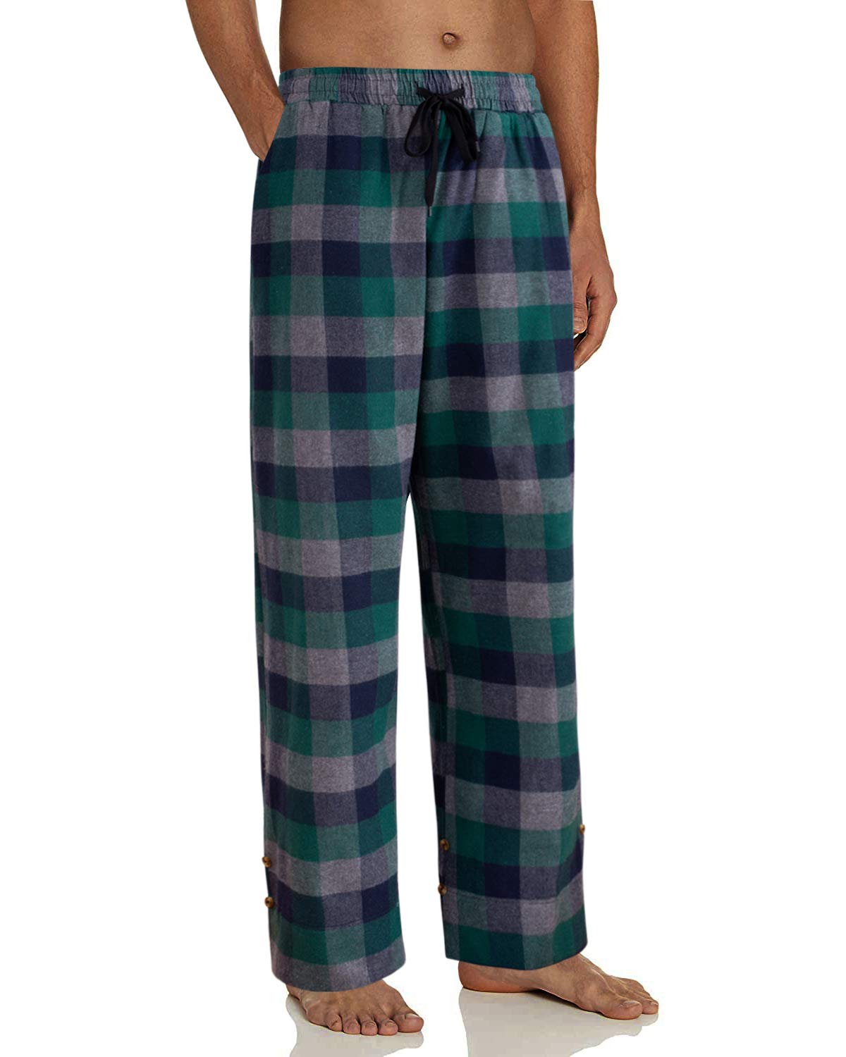 Mens Flannel Pajama Pants Plaid Heavyweight Cotton PJs Bottoms Sleepwear
