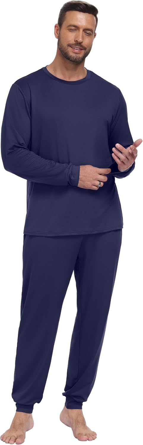 PrinStory Pajamas Set for Men & Women Long Sleeve Soft Sleepwear S-2XL