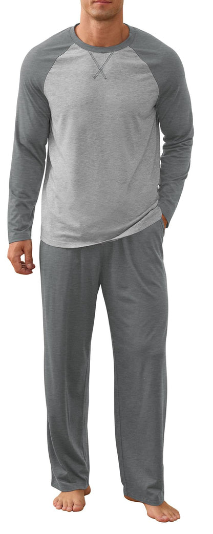 NITAGUT Men's Pajama Set Long Sleeve Sleepwear 2 Piece Loungewear
