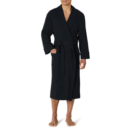 Amazon Essentials Men's Lightweight Cotton Waffle Bath Robe, Mid-Length Loungewear (Available in Big & Tall)