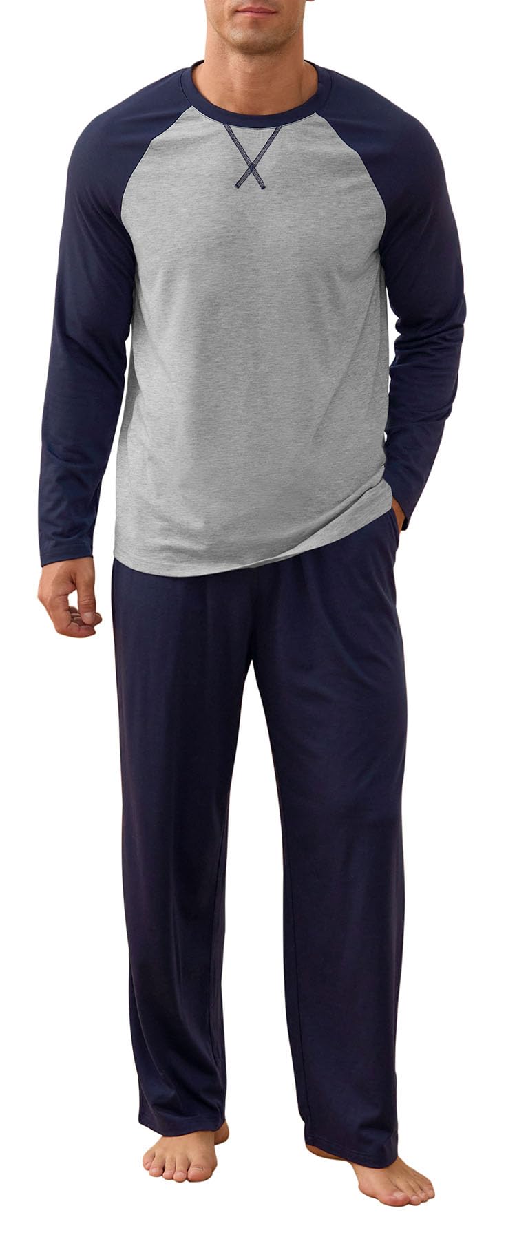 NITAGUT Men's Pajama Set Long Sleeve Sleepwear 2 Piece Loungewear