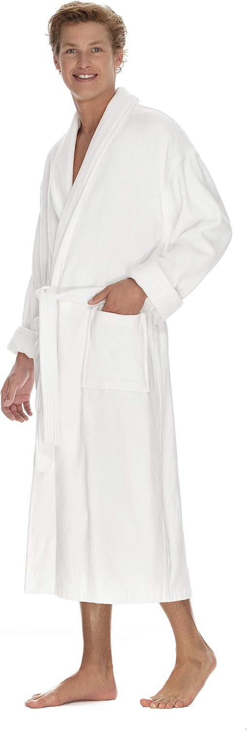 Boca Terry Men's Terry Cloth Robe, Luxury Hotel Bathrobe, 100% Cotton
