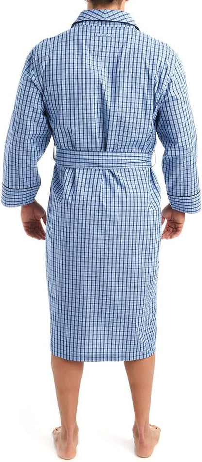 Nautica Men's Long Sleeve Lightweight Cotton Woven Robe