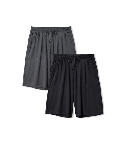 DAVID ARCHY Cloud-Soft Mens Pajama Shorts, 2 Pack Sleep Shorts