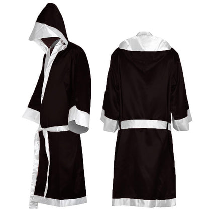 Boxer Costume Men, MMA Boxing Robe with Hood, Cotton Robe Lightweight Costume