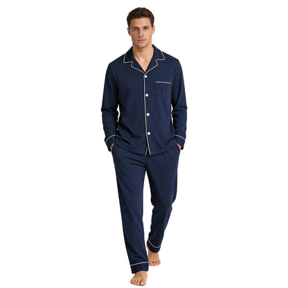 U2SKIIN Men's 100% Cotton Pajama Set, Soft Button Down Sleepwear Lounge Pjs