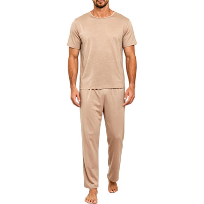 Men's Pajama Lounge Set - Soft 2 Piece Sleepwear with Pockets