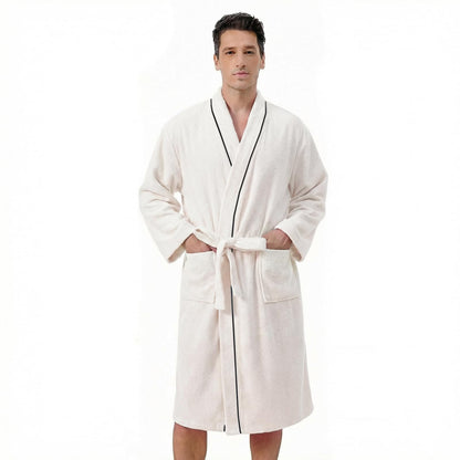 Inner Wish Men's Terry Cloth Bathrobe - Soft Absorbent Quick-Dry Spa Robe with Pockets, Lightweight Robe for Shower