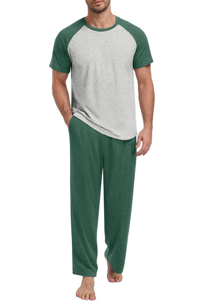 Yincro Mens Pajamas Set Lightweight Loungewear Short Sleeve Sleepwear S-3XL