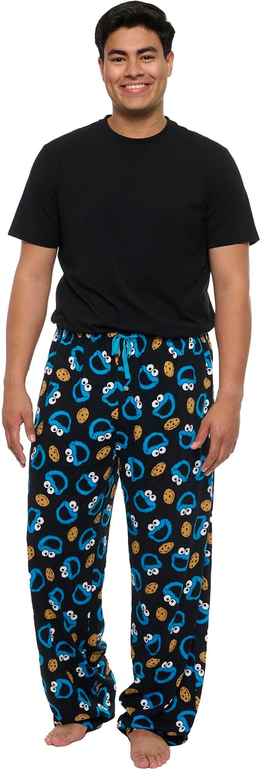 Sesame Street Mens Cookie Monster Lounge Pants AOP Pajama Bottoms