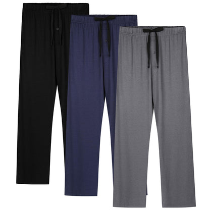 BAMBOO COOL Mens Pajama Pants Lightweight Sleep Bottoms with Pockets