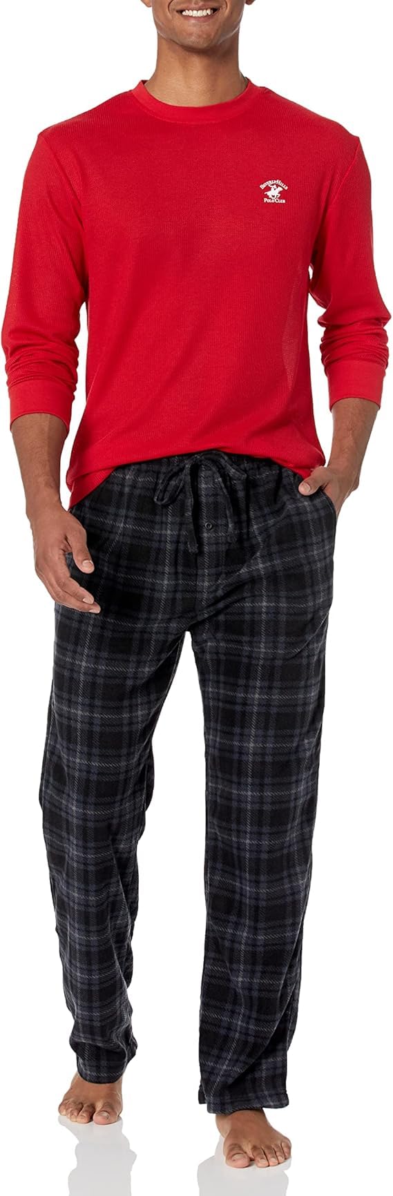 Beverly Hills Polo Club Men's Beverly Hills Polo Polar Fleece Set W/Ls Thermal Top