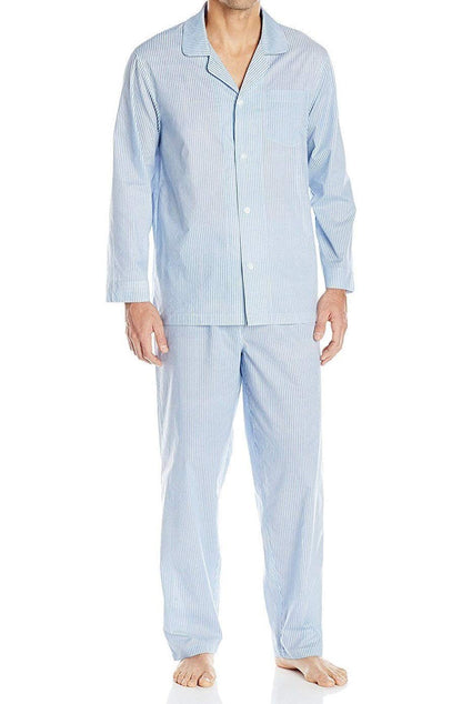 Fruit of the Loom Men's Long Sleeve Broadcloth Pajama Set