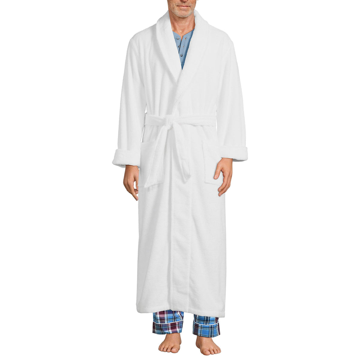 Lands' End Men's Full Length Turkish Cotton Terry Bathrobe