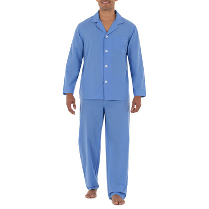 Fruit of the Loom Men's Long Sleeve Broadcloth Pajama Set
