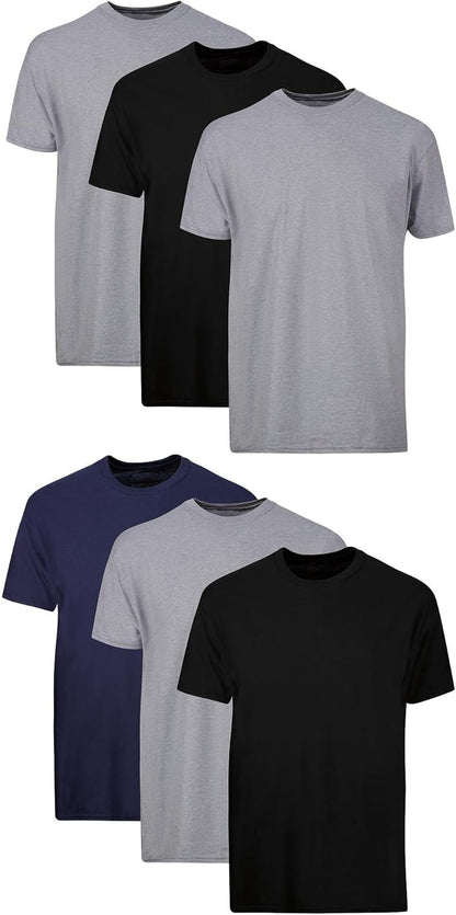 Hanes Men's Undershirt Packs, Stay-Tucked Soft Cotton Undershirts, Best Undershirts for Men, White/Black/Asstd Multipacks