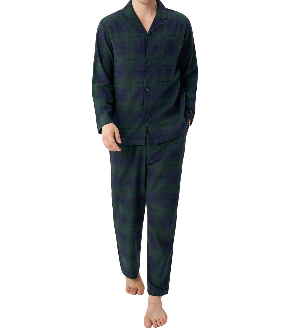 DAVID ARCHY Mens Pajamas Set Flannel Pjs Sets Cotton Pajamas for Men