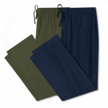 U2SKIIN 2 Pack Men Cotton Pajama Pants Soft Lightweight Pj Bottoms