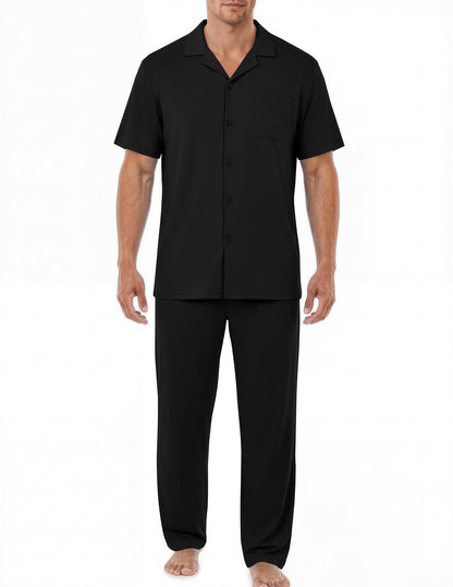 EKouear Mens Pajamas Set Button Down Short Sleeve Shirt Pjs with Long Pants