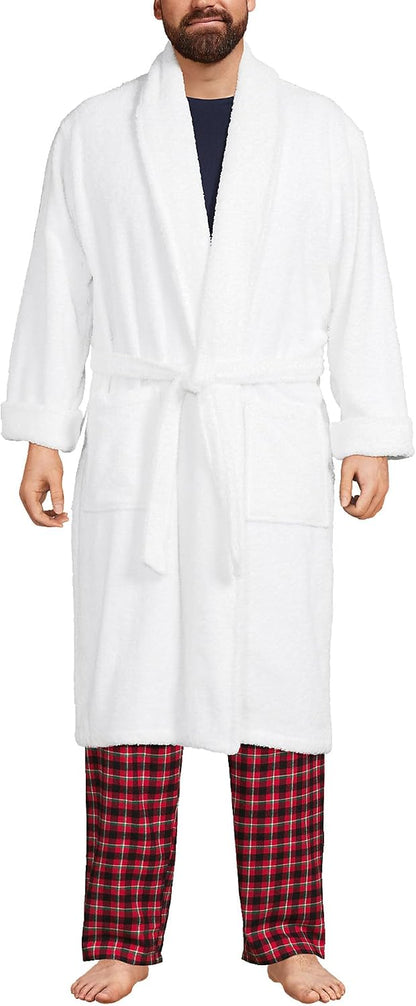 Lands' End Men's Calf Length Terry Robe