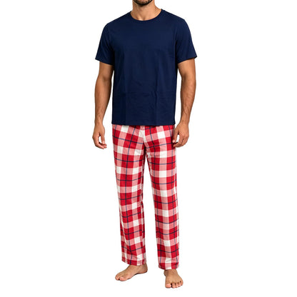 Men's Pajama Lounge Set - Soft 2 Piece Sleepwear with Pockets