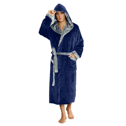U2SKIIN Mens Hooded Robe, Plush Robes for Men Long Fleece Bathrobe