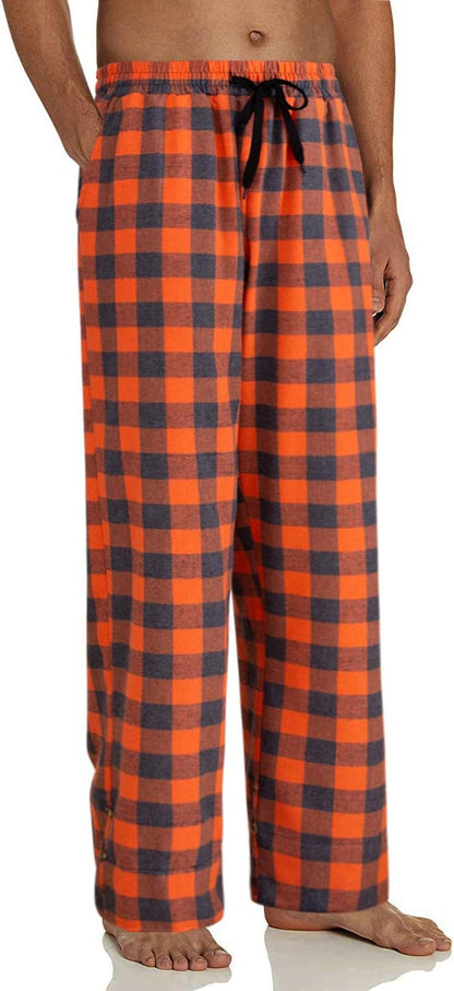 Mens Flannel Pajama Pants Plaid Heavyweight Cotton PJs Bottoms Sleepwear