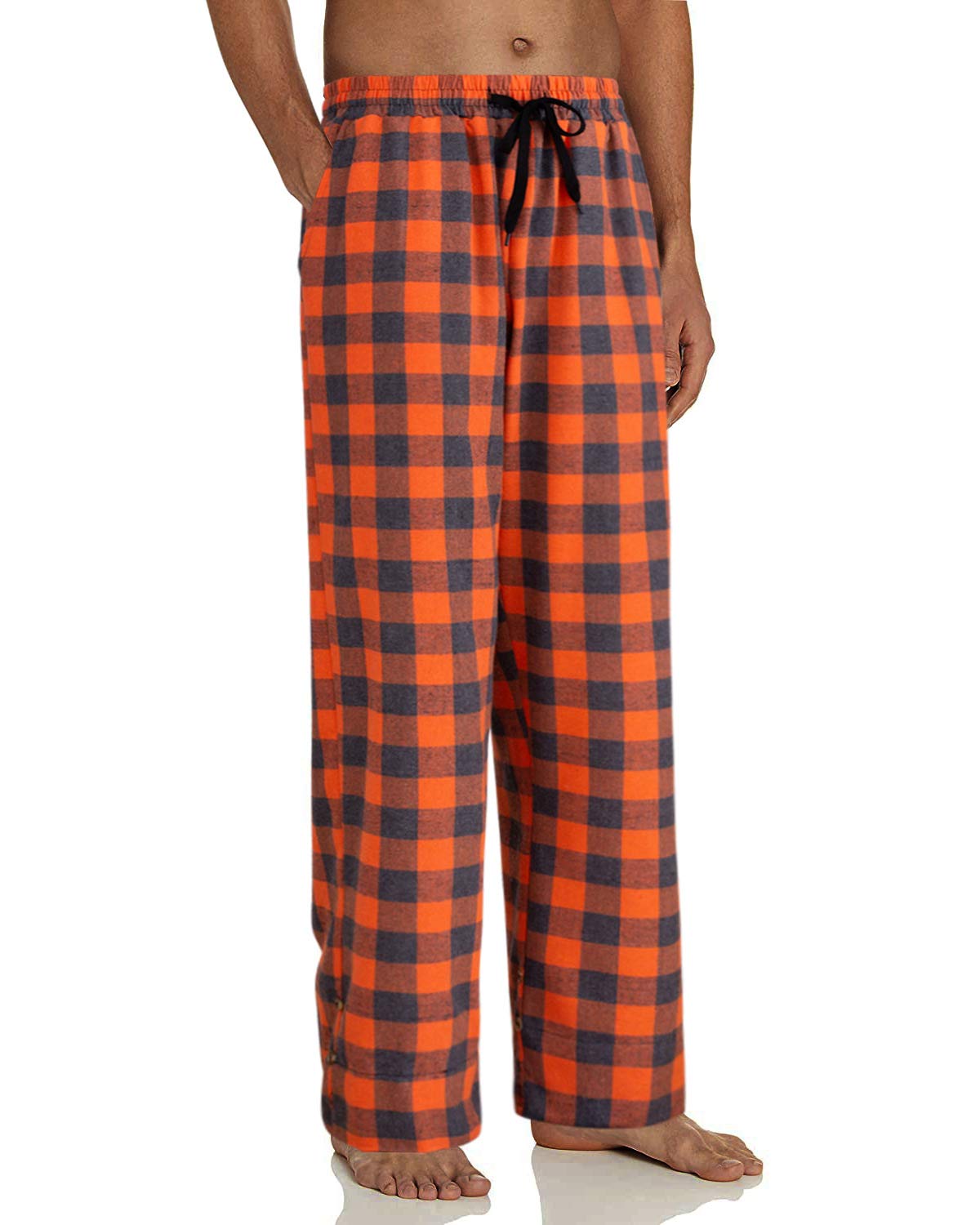 Mens Flannel Pajama Pants Plaid Heavyweight Cotton PJs Bottoms Sleepwear