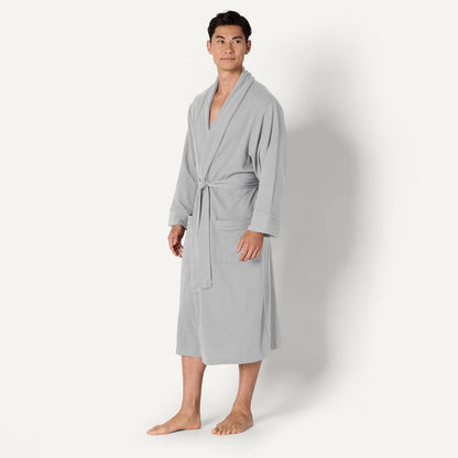 Amazon Essentials Men's Lightweight Cotton Waffle Bath Robe, Mid-Length Loungewear (Available in Big & Tall)