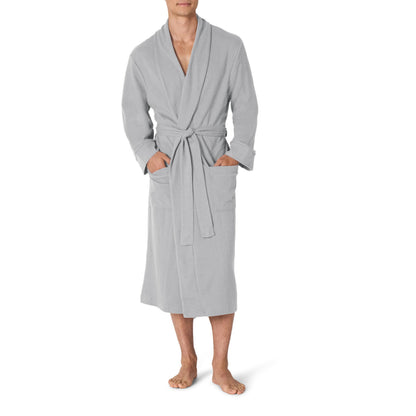 Amazon Essentials Men's Lightweight Cotton Waffle Bath Robe, Mid-Length Loungewear (Available in Big & Tall)