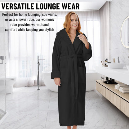KAHAF COLLECTION Cotton Terry Robes for Women and Men, Terry Shawl Collar Bathrobe, ONE SIZE - UNISEX Men & Women Spa Robe