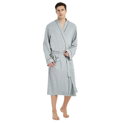 U2SKIIN Mens 100% Cotton Robe Lightweight Knit Bathrobe