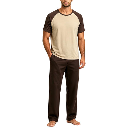 Men's Pajama Lounge Set - Soft 2 Piece Sleepwear with Pockets