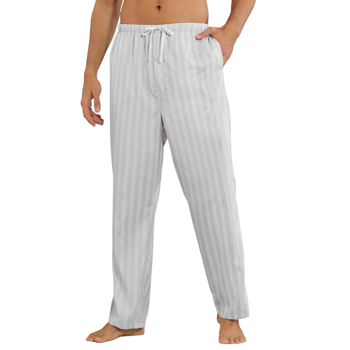 Vulcanodon Men Striped Pajama Pant Cozy Lightweight Lounge Pj Bottom