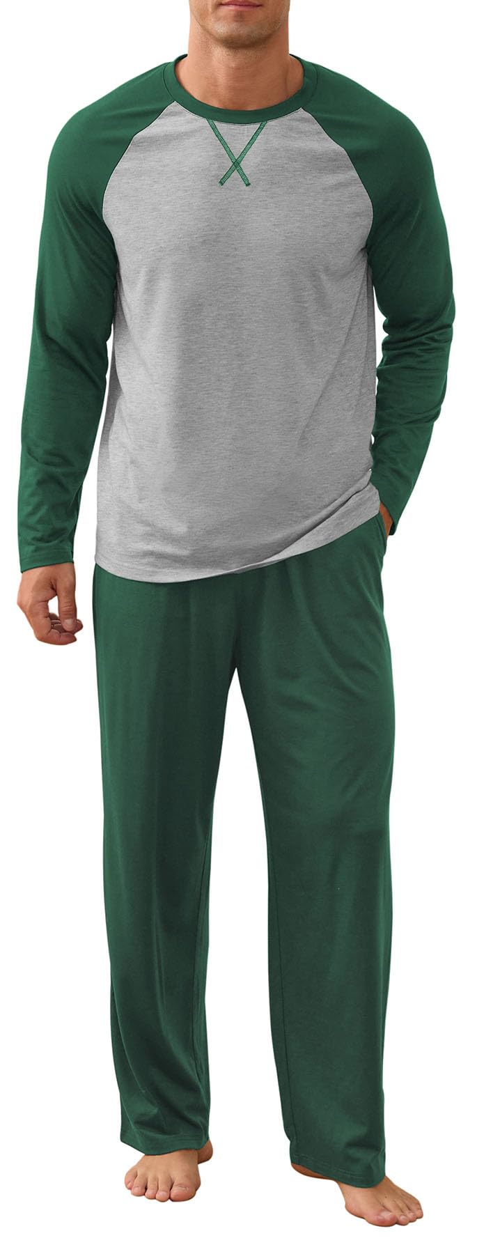 NITAGUT Men's Pajama Set Long Sleeve Sleepwear 2 Piece Loungewear