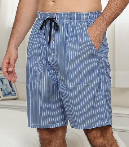 MoFiz 3pack Mens Pajama Short Bottom Sleep Lounge Cotton Plaid