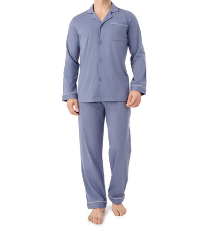 DAVID ARCHY Men's Pajama Set, Premium Combed Cotton Long Sleeve Sleepwear