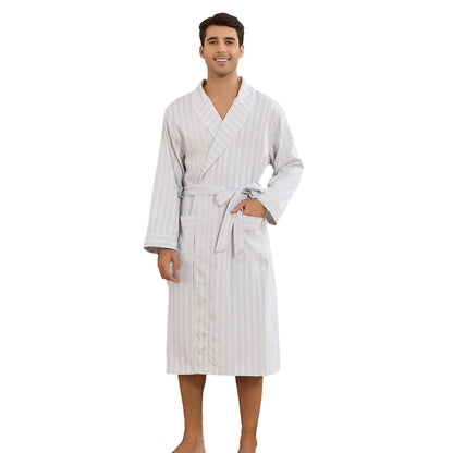 Vulcanodon Mens Robe, Lightweight Breathable Kimono Bathrobe, Soft Sleepwear