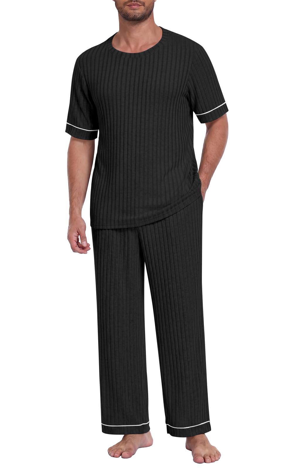 Mens Pajamas Sets Lightweight Lounge Set Soft Sleepwear Pjs S-3XL
