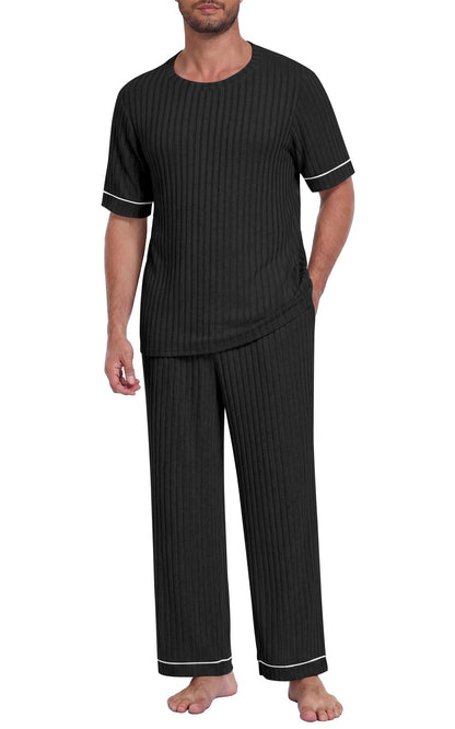 Mens Pajamas Sets Lightweight Lounge Set Soft Sleepwear Pjs S-3XL