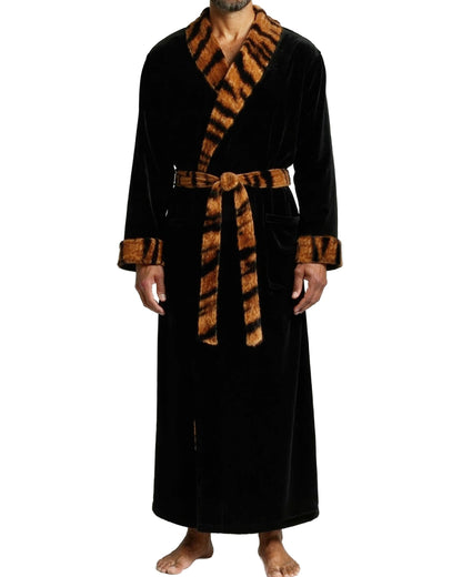 Men's Plush Fleece Robe, Warm Full Length Bathrobe, Big & Tall