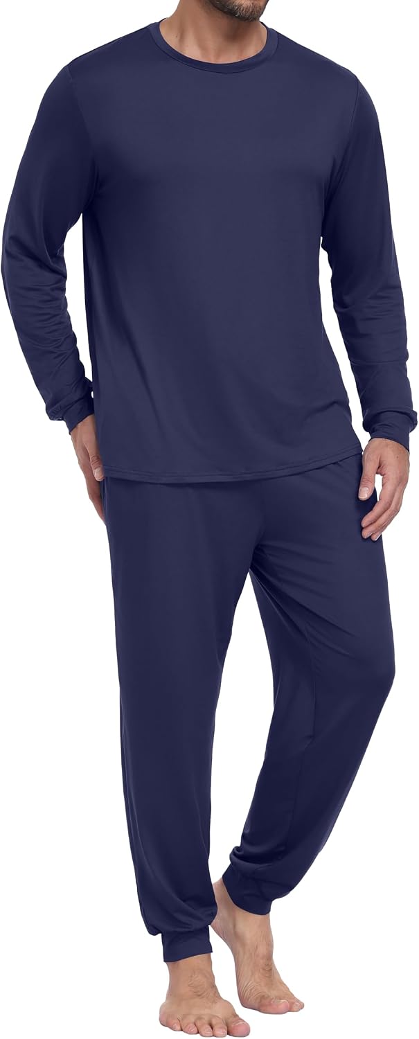 PrinStory Pajamas Set for Men & Women Long Sleeve Soft Sleepwear S-2XL