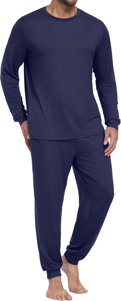 PrinStory Pajamas Set for Men & Women Long Sleeve Soft Sleepwear S-2XL