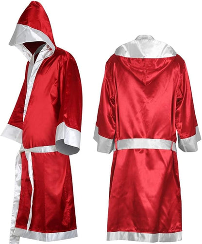 Boxer Costume Men, MMA Boxing Robe with Hood, Cotton Robe Lightweight Costume