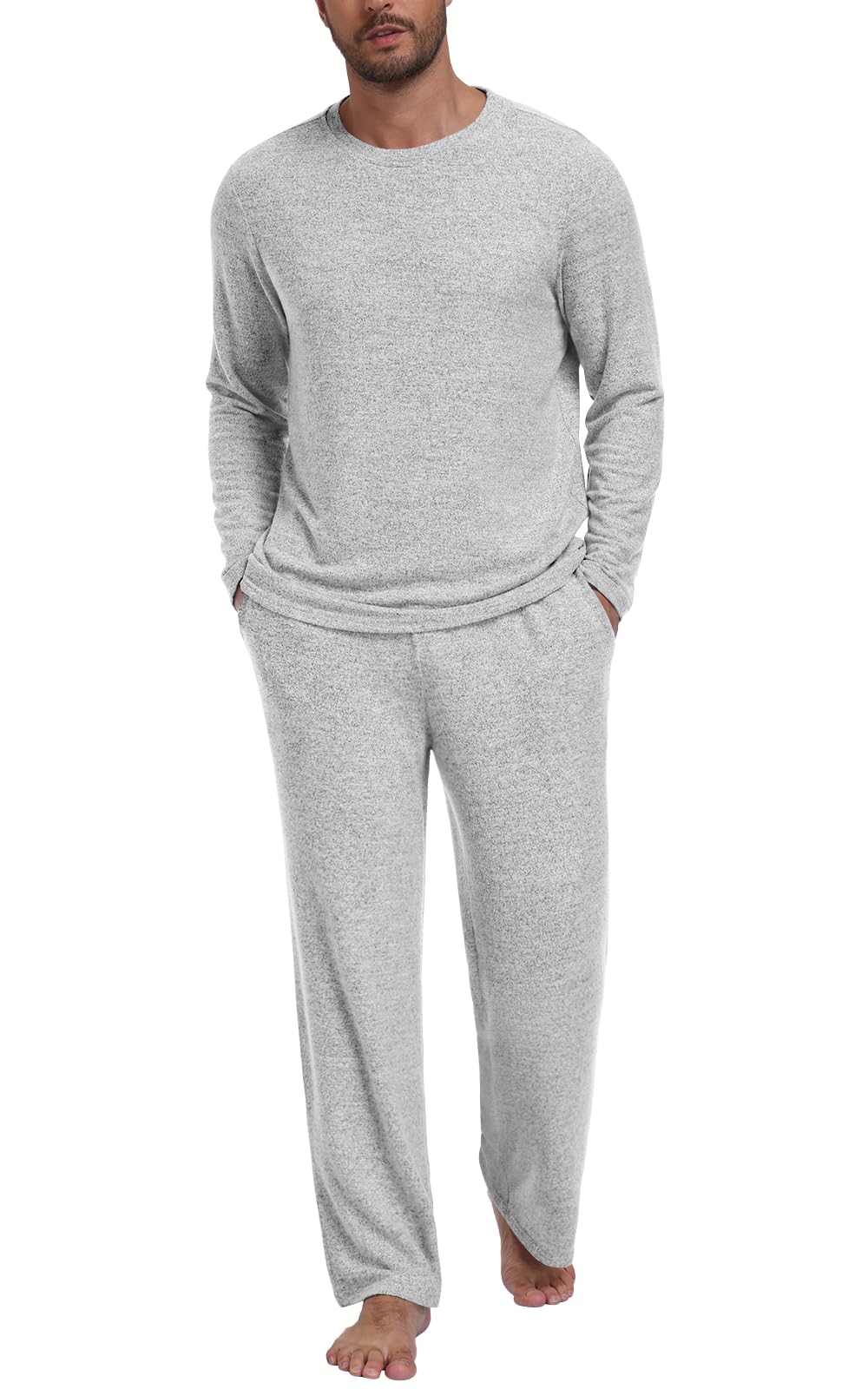 Yincro Mens Pajama Sets Soft Comfy Sleepwear Casual Loungewear with Pockets