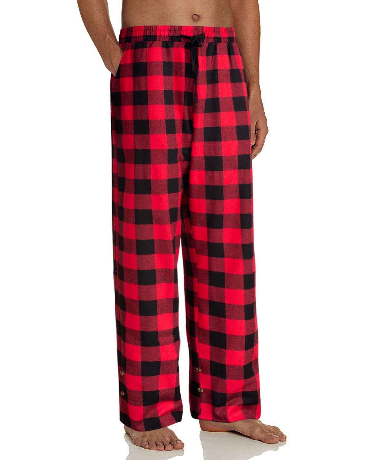 Mens Flannel Pajama Pants Plaid Heavyweight Cotton PJs Bottoms Sleepwear