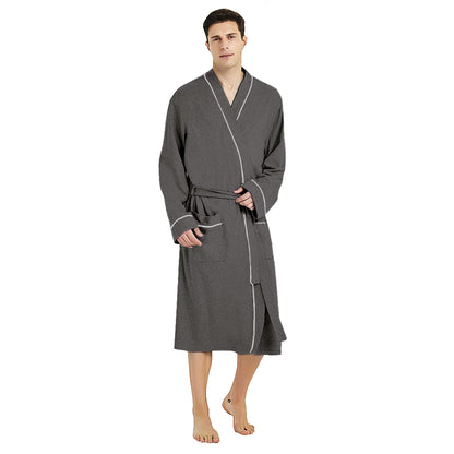 U2SKIIN Mens 100% Cotton Robe Lightweight Knit Bathrobe