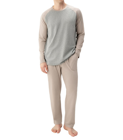 DAVID ARCHY Mens Pajama Set Long Sleeve PJs, Soft Lightweight Sleepwear with Pockets, Comfortable Loungewear for Sleeping