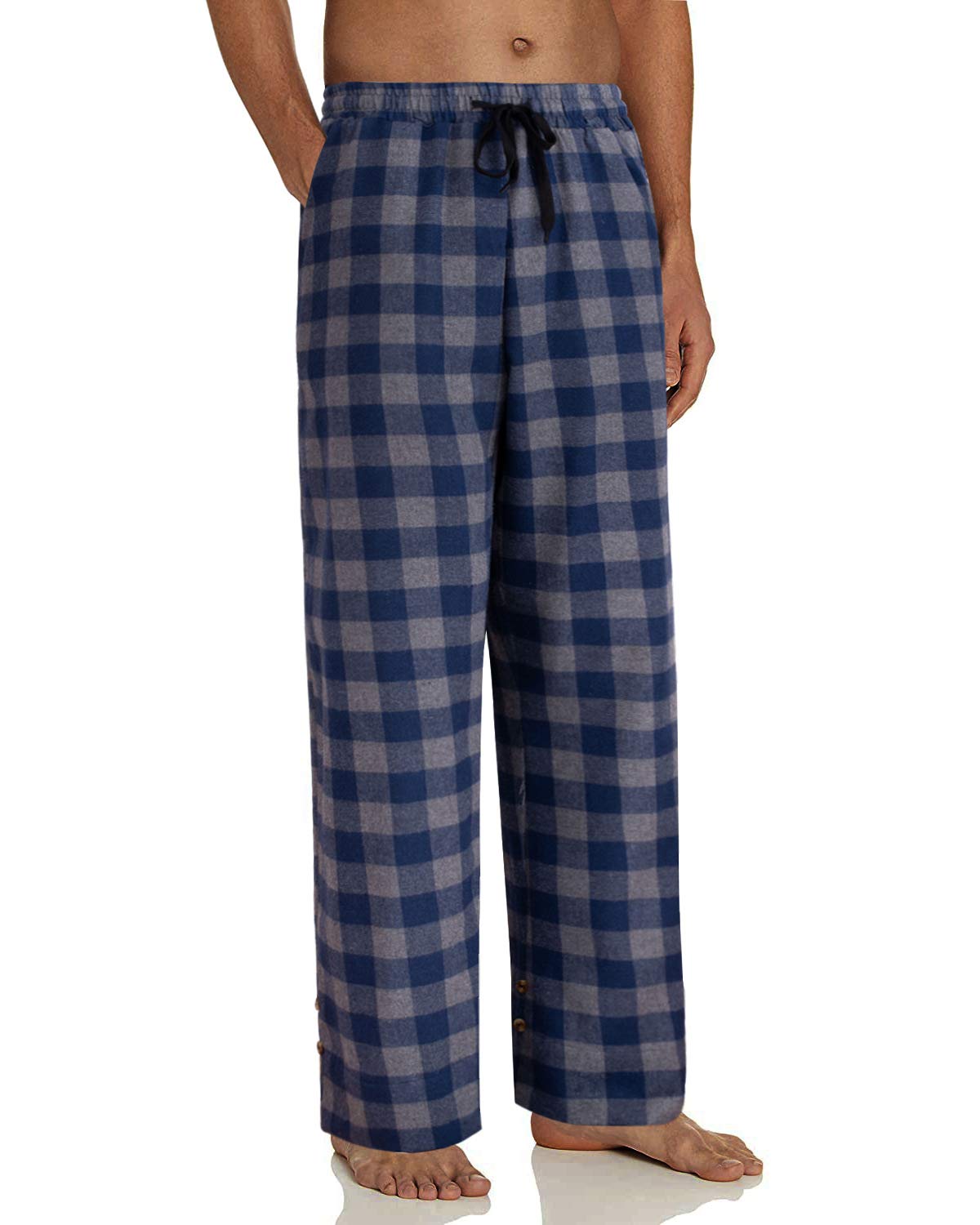Mens Flannel Pajama Pants Plaid Heavyweight Cotton PJs Bottoms Sleepwear